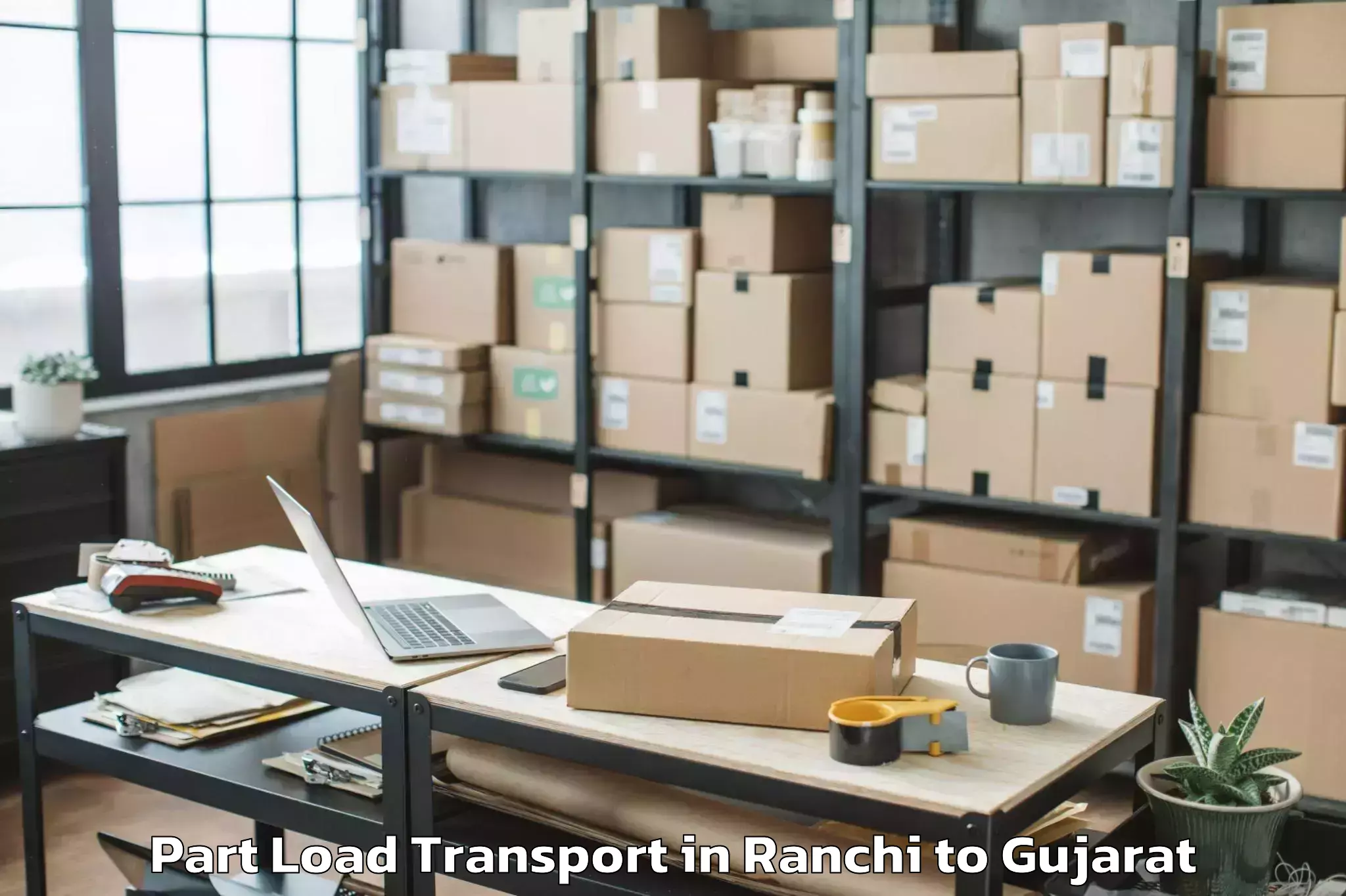 Easy Ranchi to Gls University Ahmedabad Part Load Transport Booking